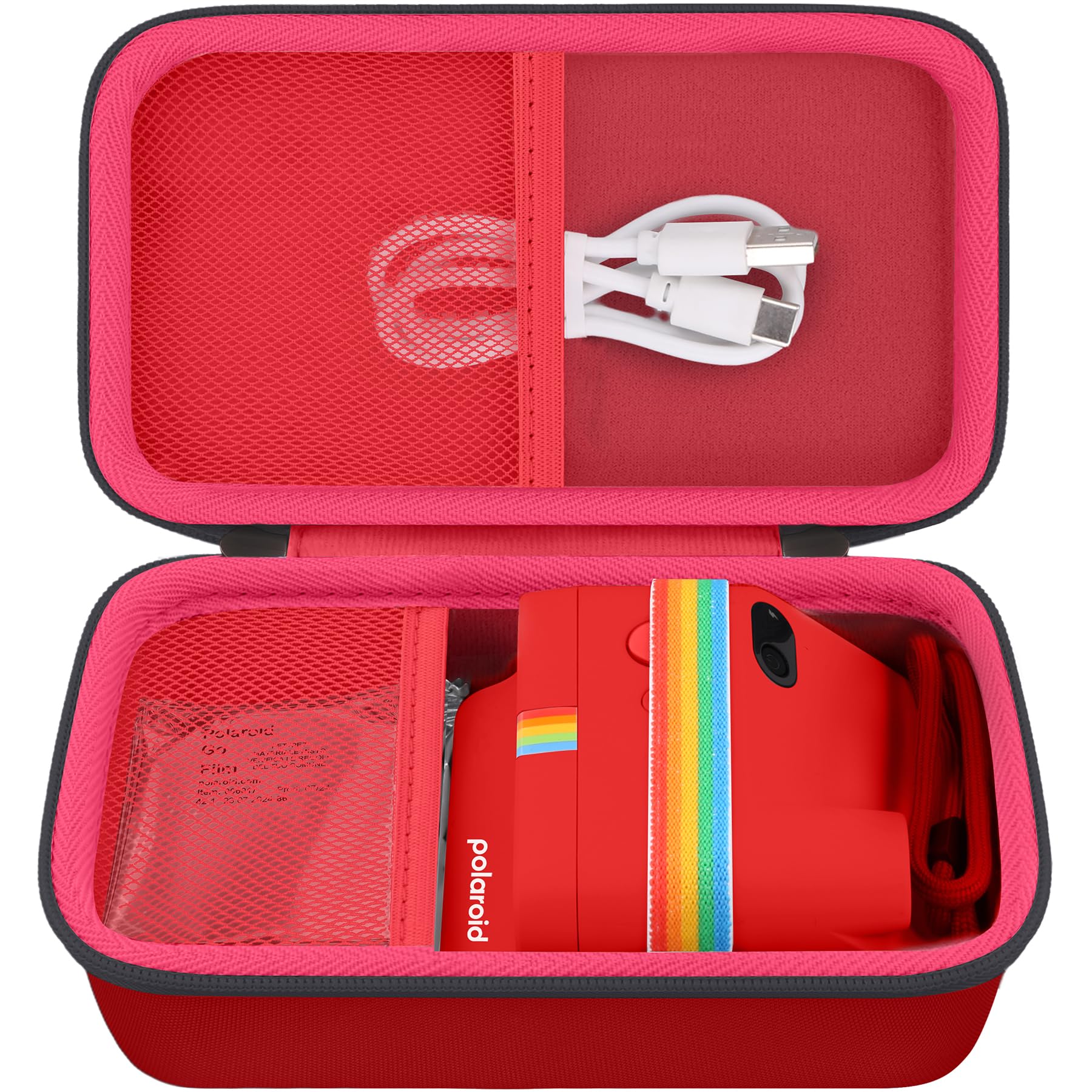 Khanka Custodia per Polaroid Go Gen 3/Gen 2/Go Mini - Rosso + Verde menta