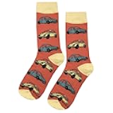 VW Beetle Dress Socks Funny Novelty Crazy Fun Design Men Size 8-12 Cotton Casual Crew Colorful Funky Fancy Socks Gift for Men