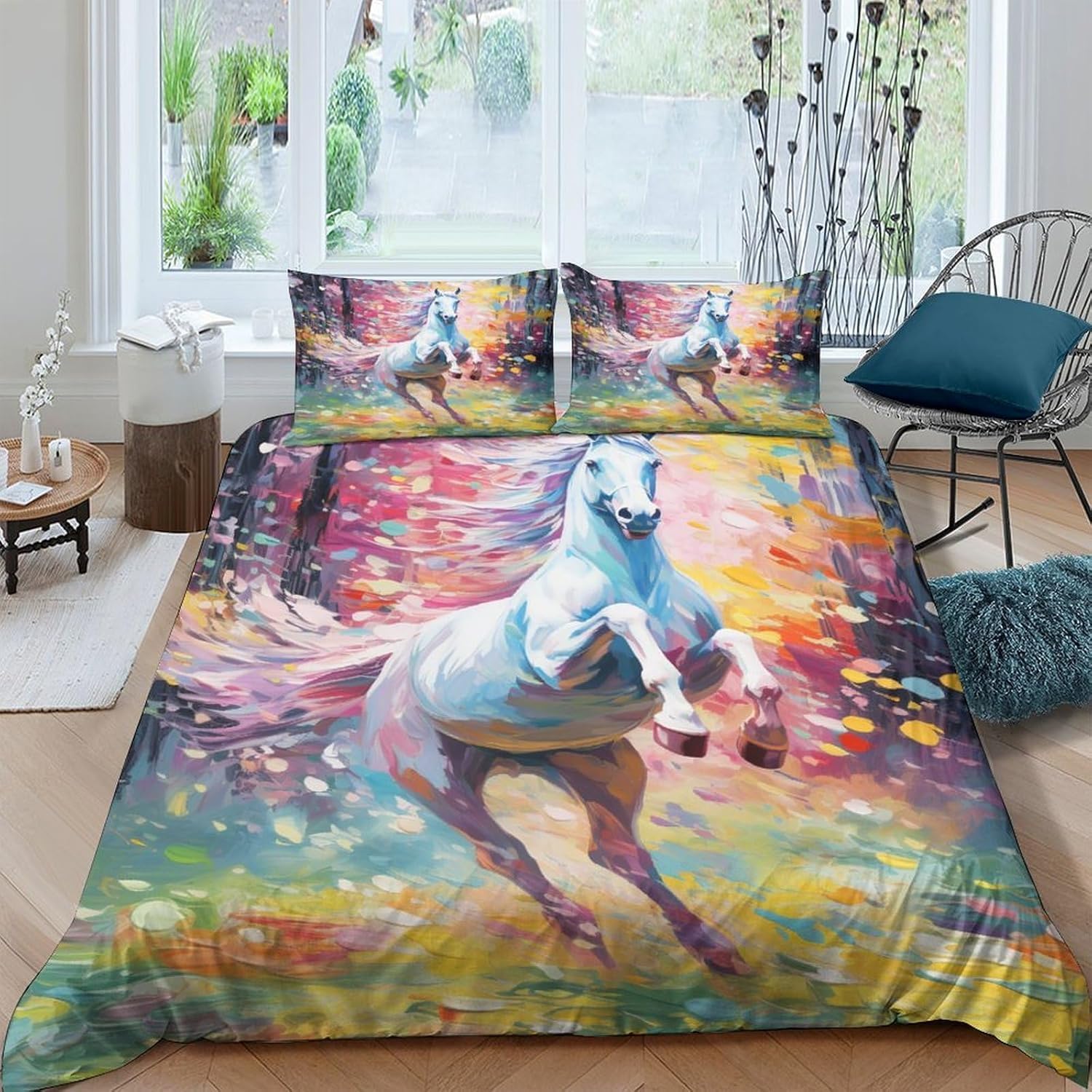 Housse de couette avec fermeture éclair anti-acariens pour lit 1 personne