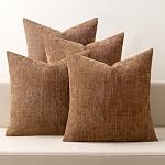 MIULEE Ensemble de 4 Couvre-oreillers décoratifs Couch doux Chenille Coussin Couvres ferme Accent oreillers pour Sofa Bed Living Room Brown 18x18 1 cm