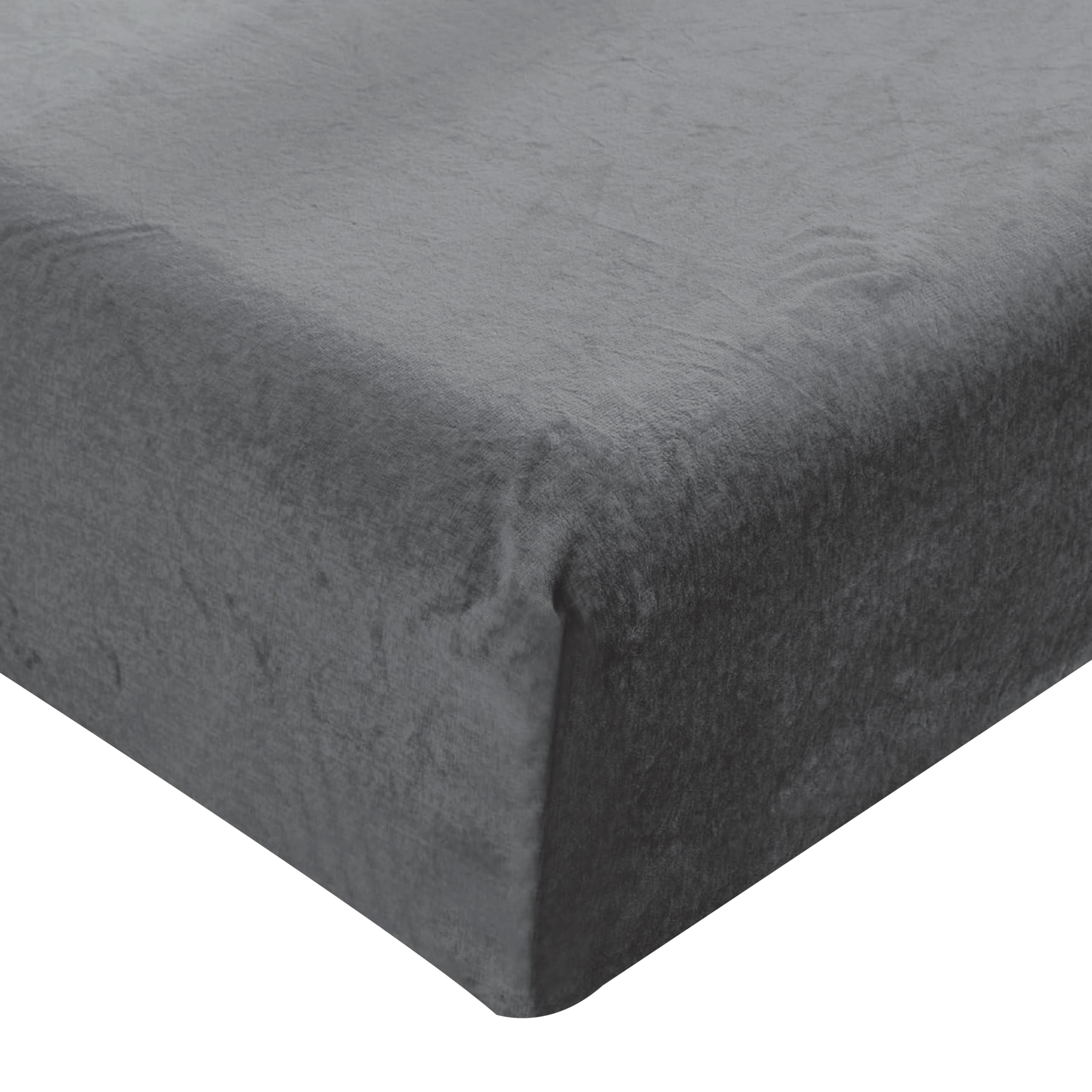 EV DEKOR® Teddy Fleece Double Charcoal Plain Fitted Sheet Bedsheet -Super-Soft Thermal Warm 100% Polyester Fabric -Bottom Sheet - Double Bed cosy Bedsheets