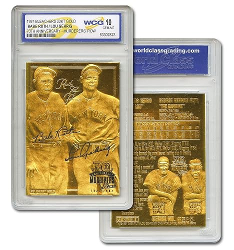 Bleachers Babe Ruth & Lou Gehrig 23KT Gold Collectible Baseball
