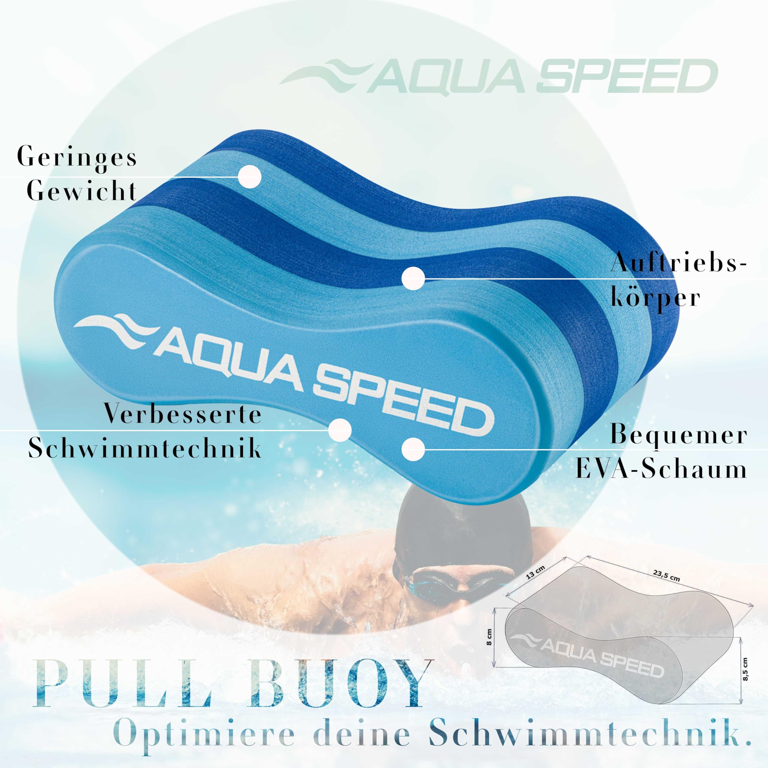 Aqua Speed® Pull Buoy (Nuoto Formazione Design 4 Strati Alta qualità Schiuma Eva)