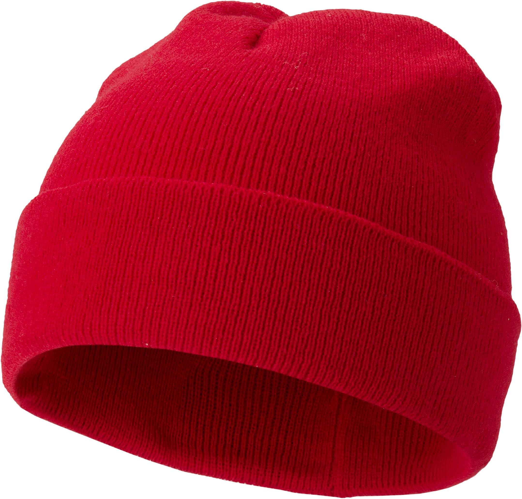 U.S. Knitted Beanie Beany Cap Hat - 4 Colours Black Red Navy Grey (RED)