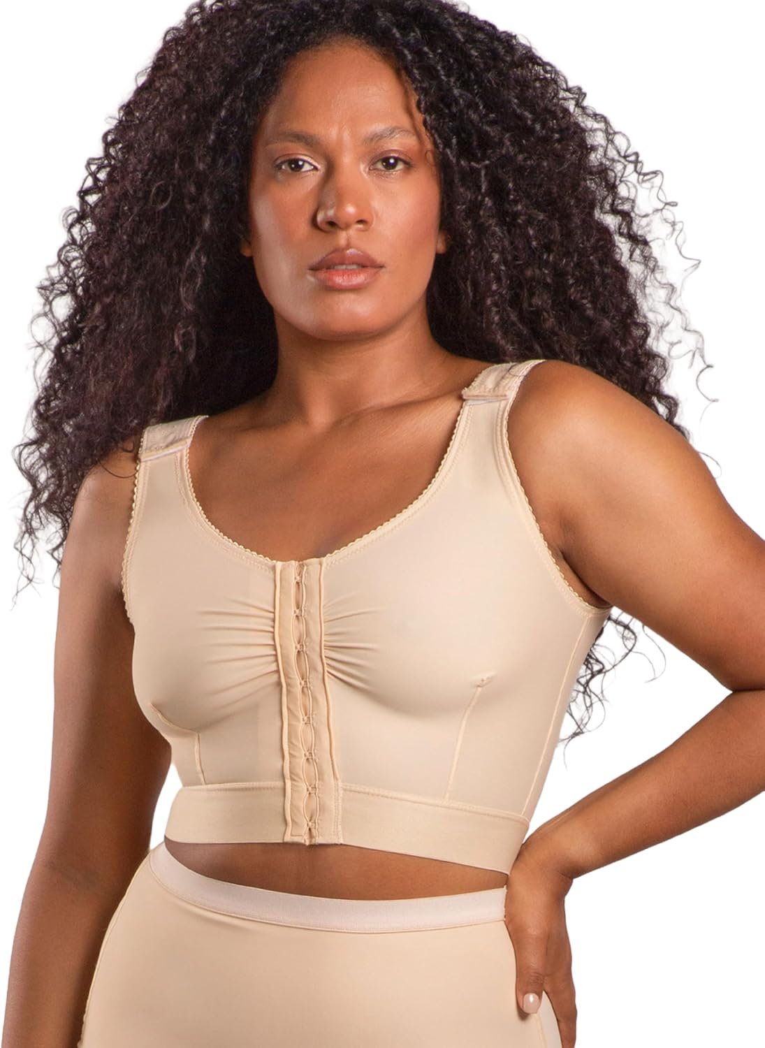 Isavela Sleeveless Breast Augmentation (Waist Length) Support Bra/Vest w/2" Elastic Band (VS01)