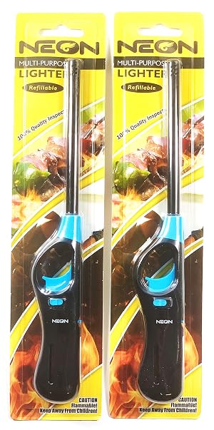 N T Neon Utility BBQ Stick Lighters 2 Pack