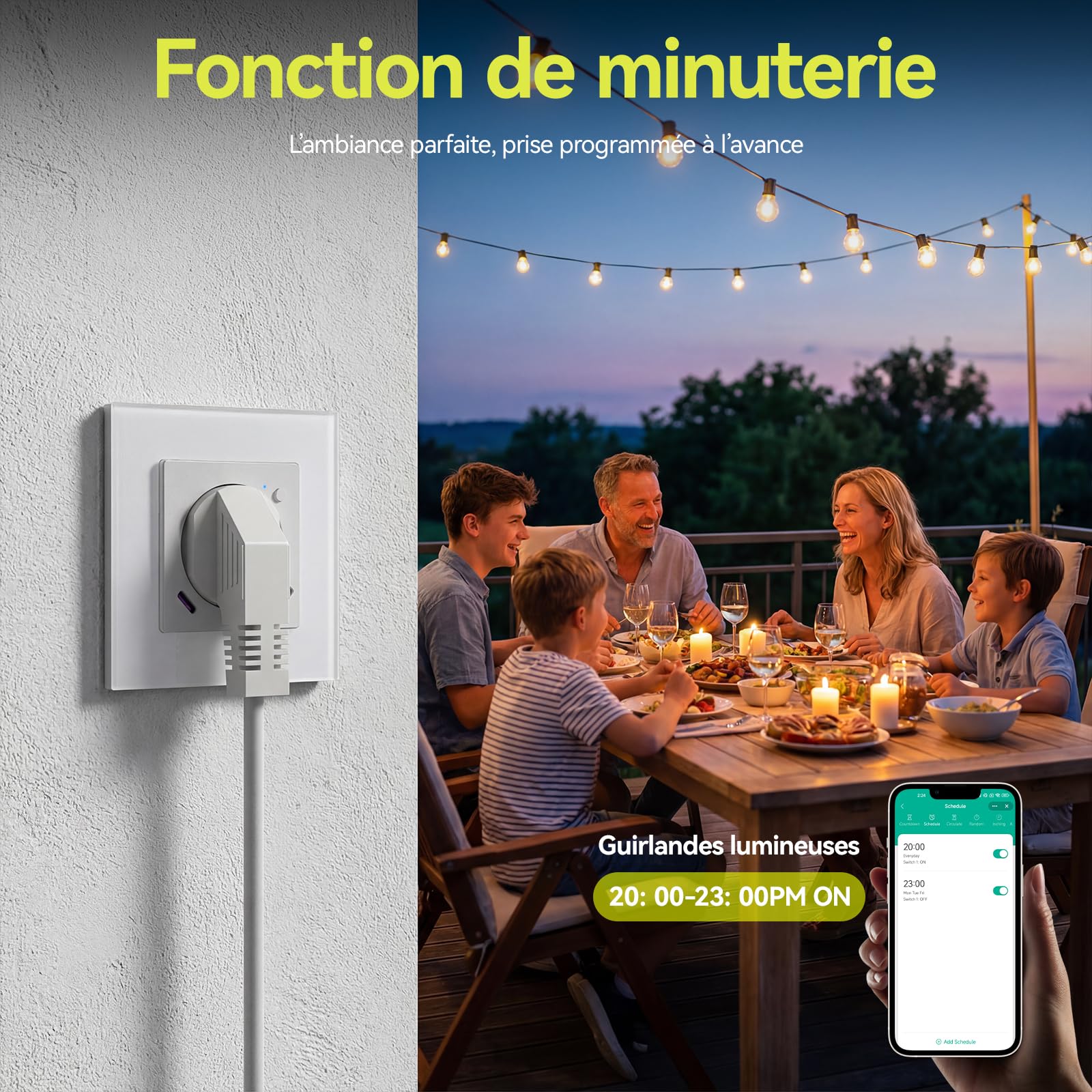BSEED Prise Connectée WiFi, Prise Programmable Electrique avec PD 20W USB/TYPE C, Fonction de surveillance énergétique, Compatible avec Alexa/Google Home/Tuya APP, 86mm, 2Pack, Blanc