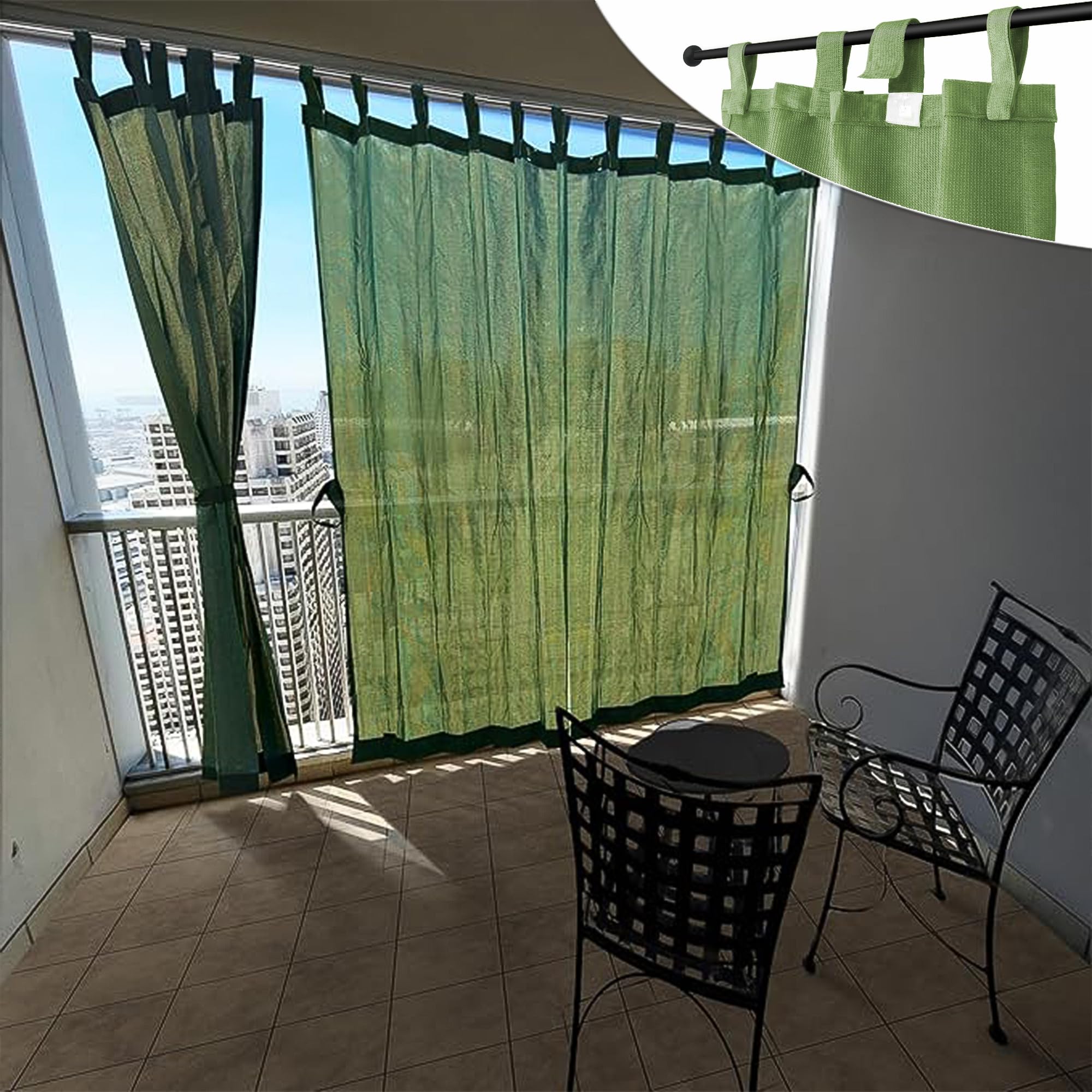Outdoor Sun Blocking Curtains - Beige, 3FTX7.5FT -15 Outdoor Sun Blocking Curtains - Beige, 3FTX7.5FT -15
