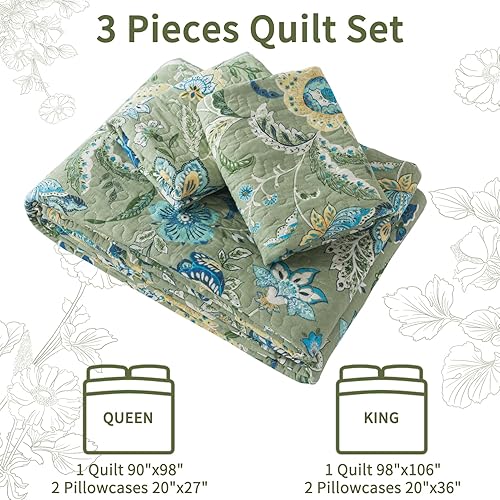 Vista 162 de VAPUTAR Colchas tamaño King – Juego de ropa de cama de algodón de otoño, 3 piezas, ligero, suave, tamaño King, juego de edredón bohemio de algodón