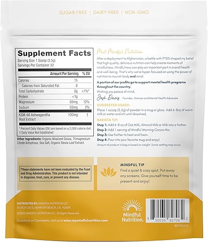 Miniatura 4 de Mindful Nutrition Mezcla de cacao (Mindful Morning Cocoa Mix, 4.59oz.)