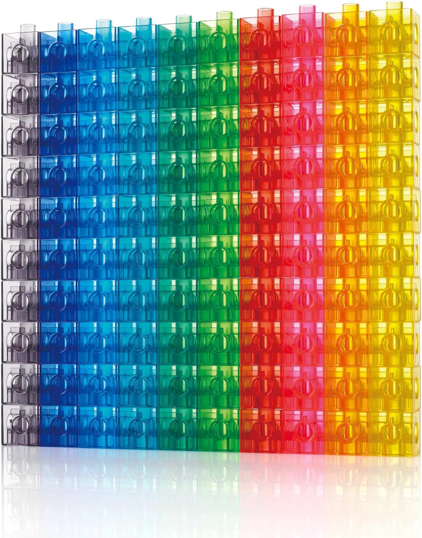 Edx Education Link Cubes | Numbers and Volume Learning | Math Blocks Educational Toys for Toddlers and Elementary School | 100 Piece Set (Clear, 100 Pieces)