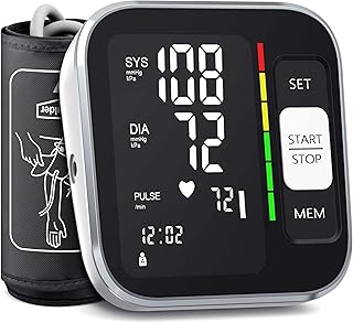 Blood Pressure Monitor Upper Arm Digital Blood Pressure Machine for Home Use with Backlit Display 8.7"-15.7" Cuff with Storage Bag