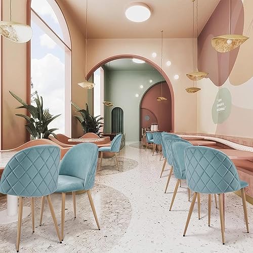 Miniatura 7 de Topeakmart Sillas de comedor sillas laterales de terciopelo sillones tapizados de estilo moderno para cocina sala de estar ocio salón maquillaje