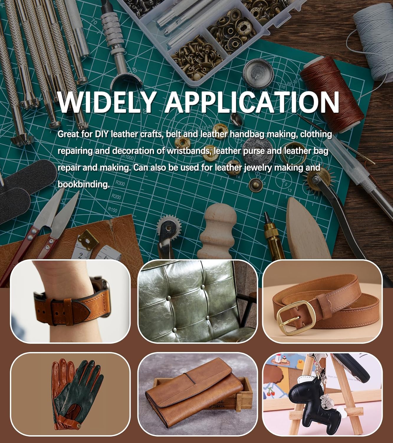 456 PCS Leather Tooling Kit Professional Tuykay Leather Working Tools and Supplies with Apron and Storage Bag, Portable Handbag with Stamping Sewing Rivet Kit