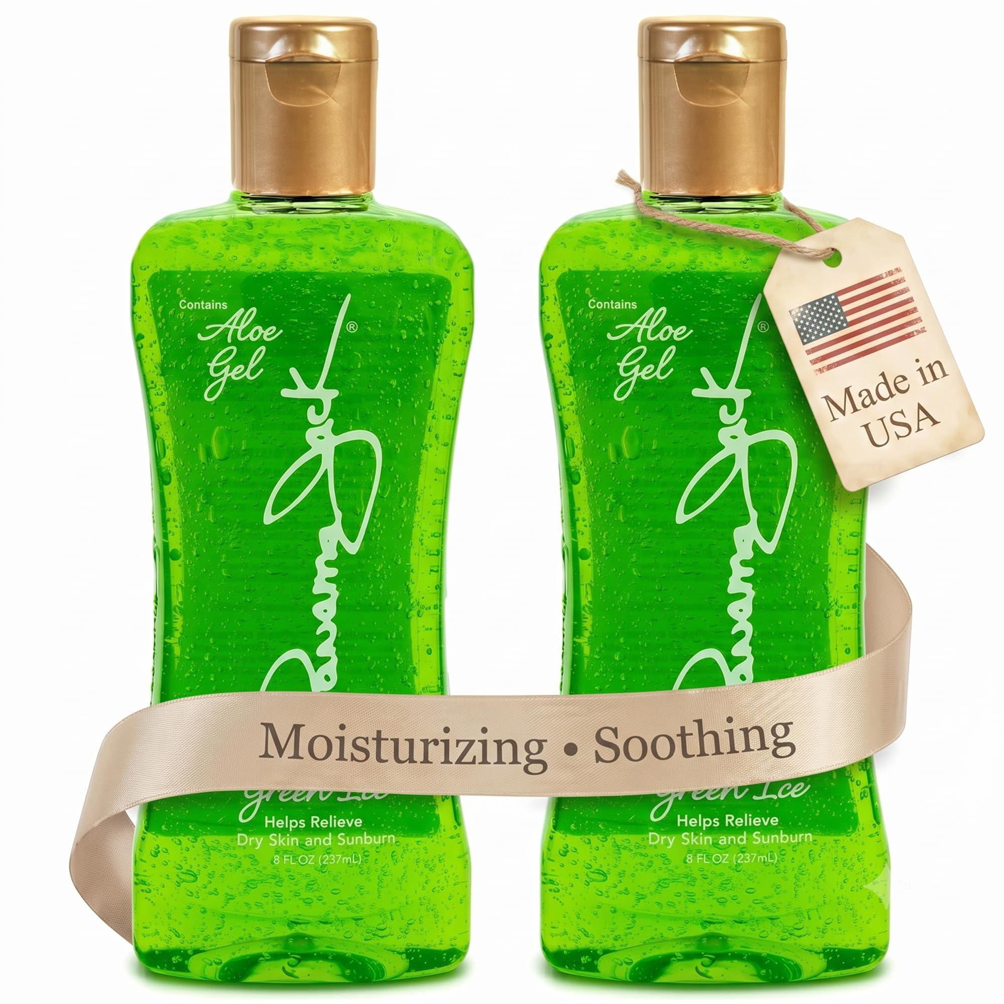 Panama Jack Green Ice Gel - Aloe Vera After Sun Formula Contains No Alcohol, Helps Preserve Tan, Relieves & Moisturizes Dry Skin & Sunburn, 8 FL OZ