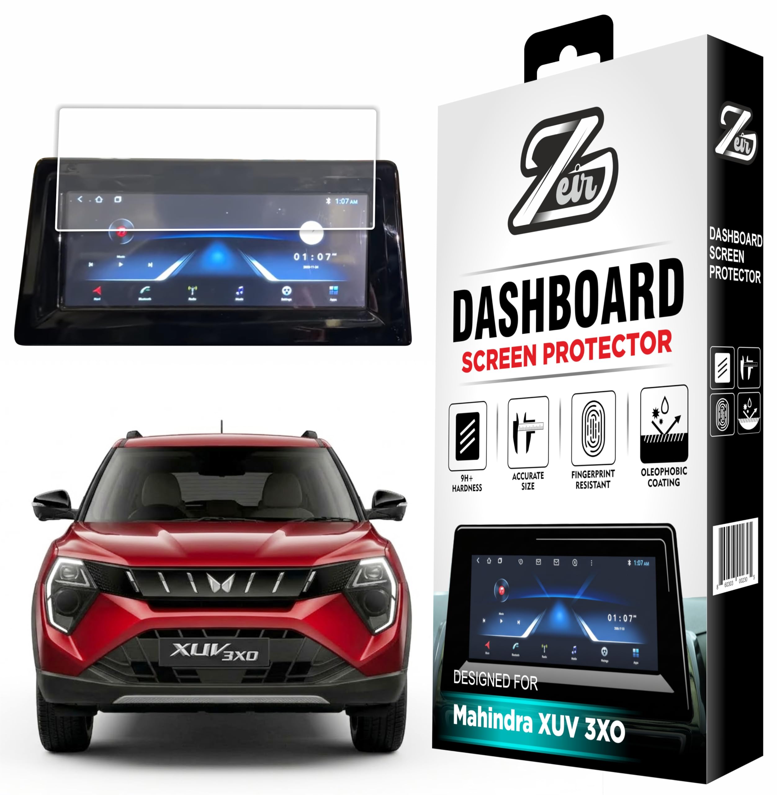 ZEIR Screen Protector For MAHINDRA XUV 3XO 2026+ REVX M & M(O) - MX2 & MX2Pro - 10.25 INCH INFOTAINMENT TOUCHSCREEN GUARD | Mahindra3XO Display Guard | 9H Hardness, Anti-Scratch & Water Resistant | HD Clarity 3XORevX Base Model Car Dashboard Touchscreen Accessory 2025+ [Not Tempered Glass]-image-28