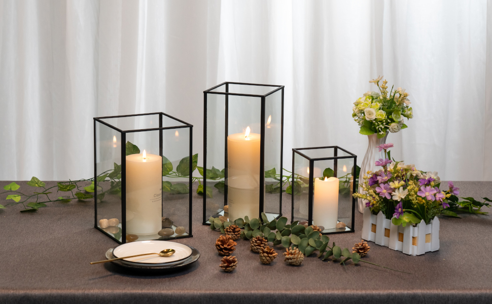 Amazon.com: yshengood Large Glass Hurricane Candle Holder