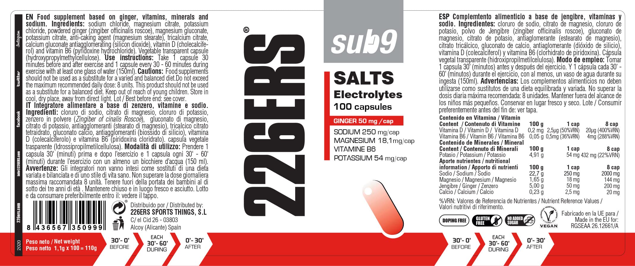 SUB-9 SALTS ELECTROLYTES 100UD