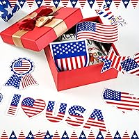 Vista 6 de Weewooday 12 imanes para refrigerador con la bandera estadounidense, imanes del 4 de julio, 250 aniversario, Día patriótico de Estados Unidos, Día