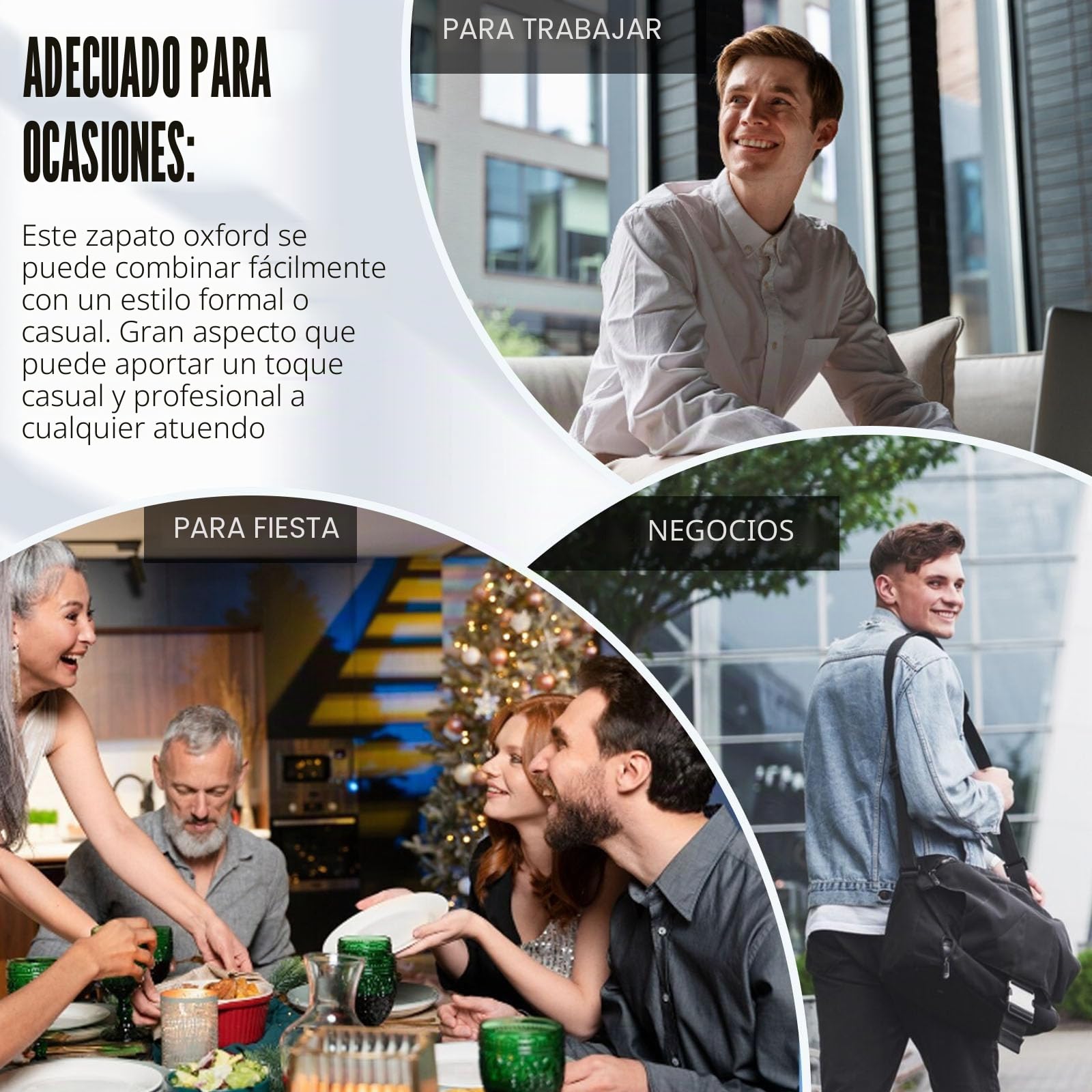 Zapatos de Vestir para Hombre, Mocasines Planos con Cordones Formales Oxford de Cuero Ligero de Negocios Informales, para Ocasiones Formales Masculinas