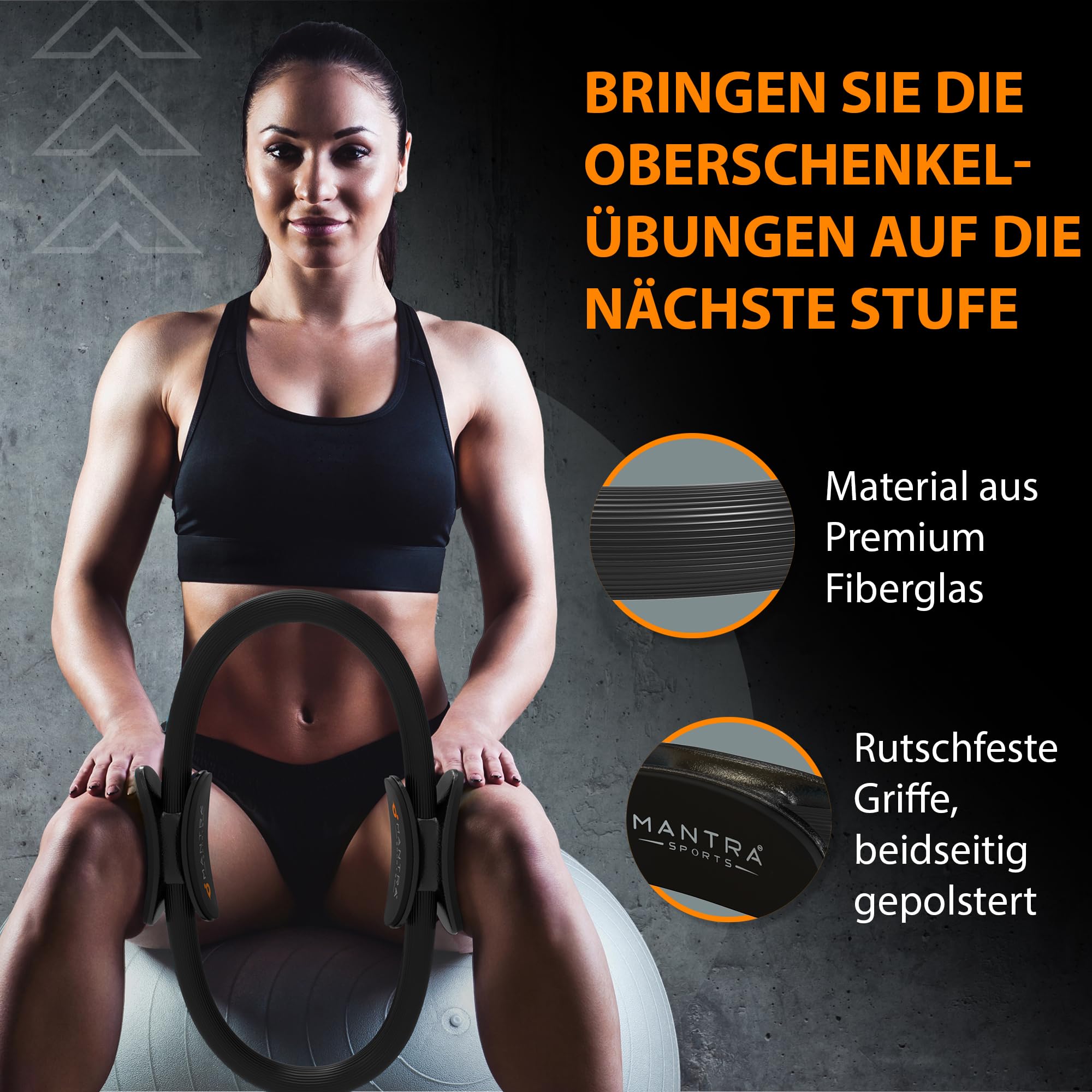 Pilates Ring Fit Fitness Ring Beckenbodentrainer für Frau & Männer, Beckenboden Trainingsgerät für zuhause, Beinpresse Hüfttrainer Beintrainer Oberschenkeltrainer Sportgeräte zuhause