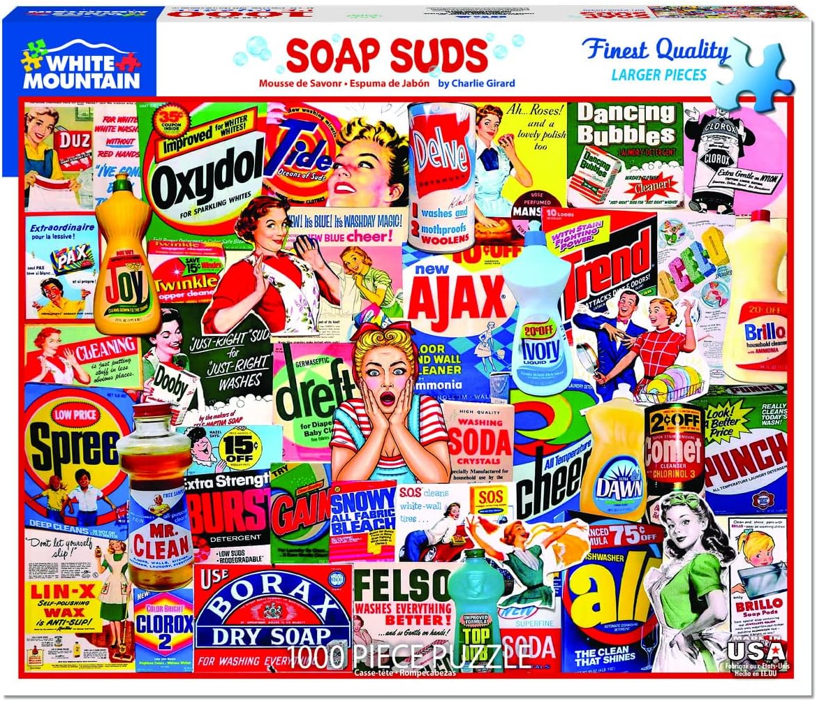White Mountain Puzzles Soap Suds, 1000 Pieces Jigsaw Puzzle : Toys & Games