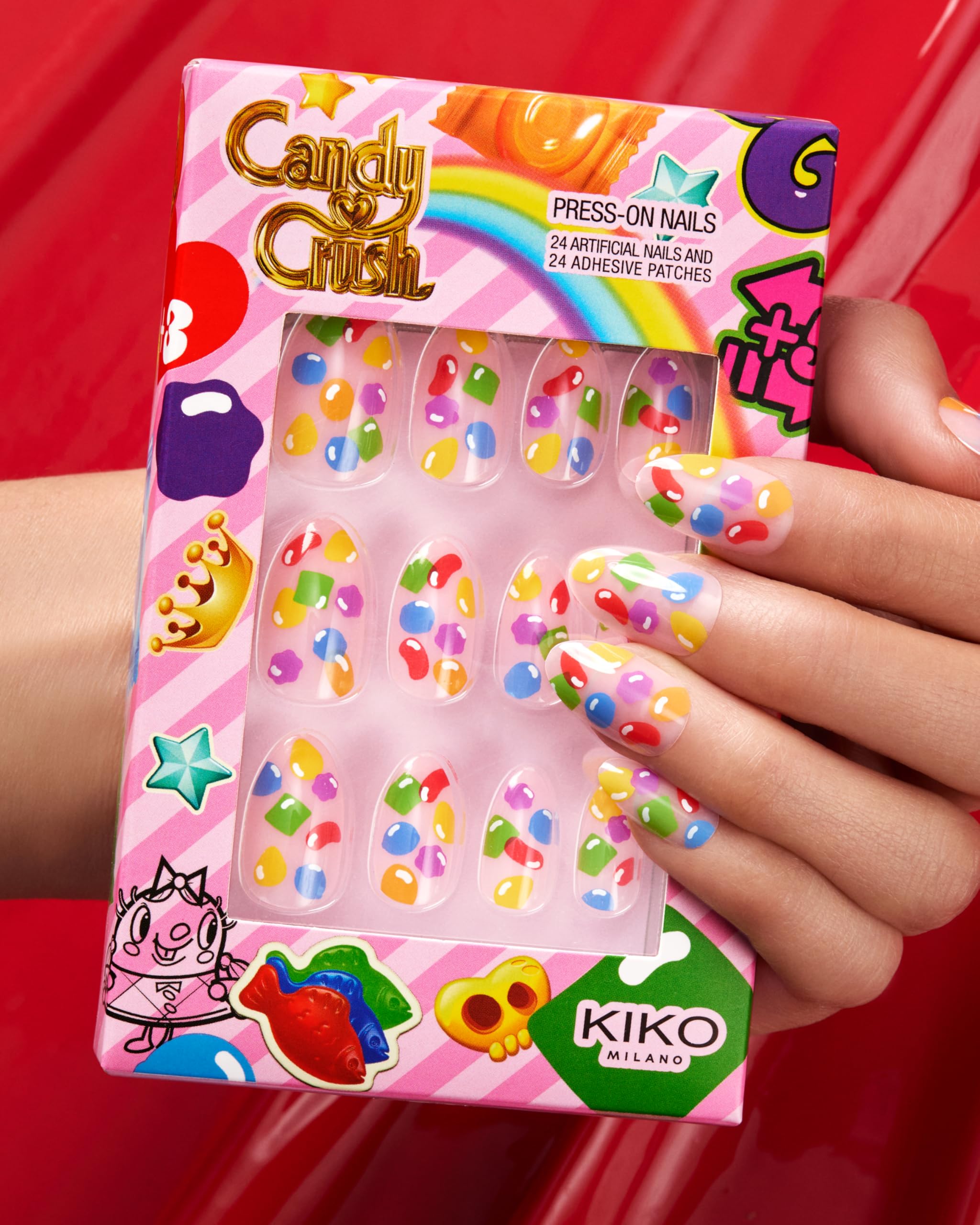 KIKO Milano Candy Crush™ Press On Nails, Disposable False Nails With A Candy-Inspired Design, multi-coloured - Image 3