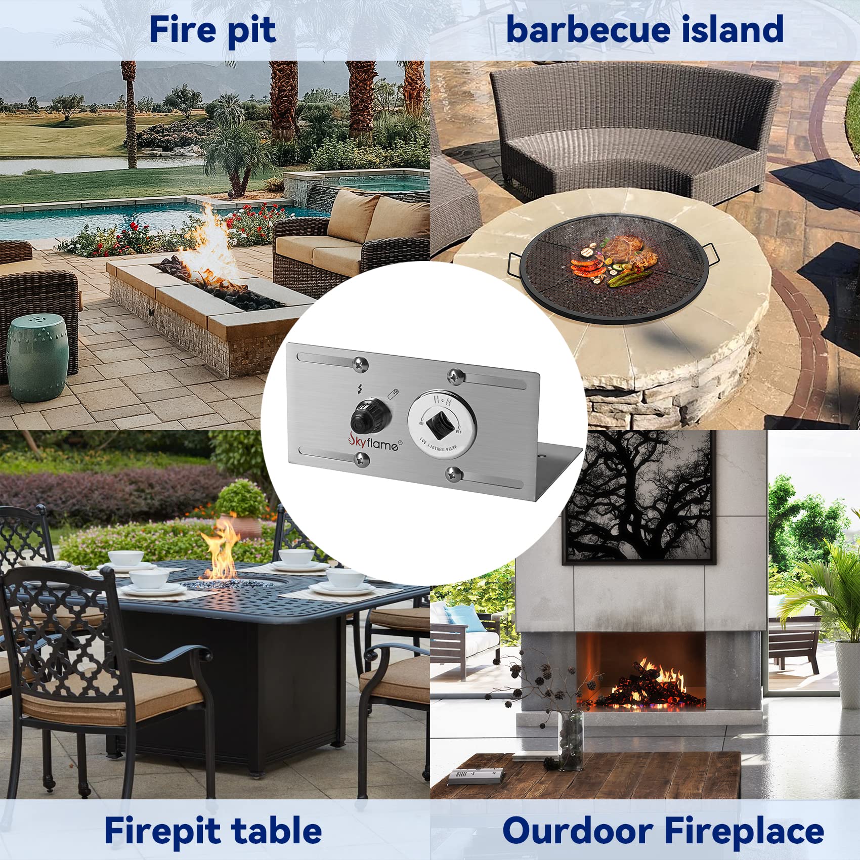 Fire Pit Ignition Kit Fire Pit Gas Burner Spark Ignition Kit, 300K BTU