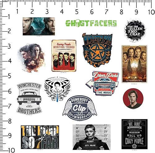 Miniatura 8 de Supernatural - Paquete de 100 calcomanías de vinilo grandes de lujo, para laptop, botella de agua, álbumes de recortes, tableta, monopatín,