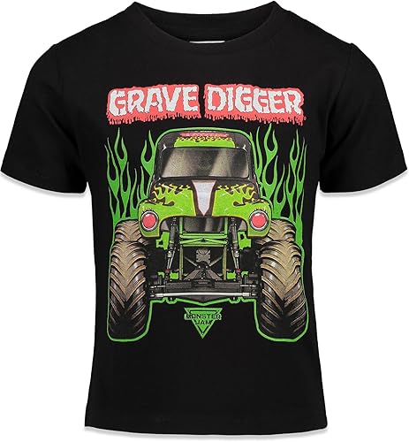 Miniatura 3 de Monster Jam Paquete de 3 camisetas gráficas para niños de Trucks, Negro