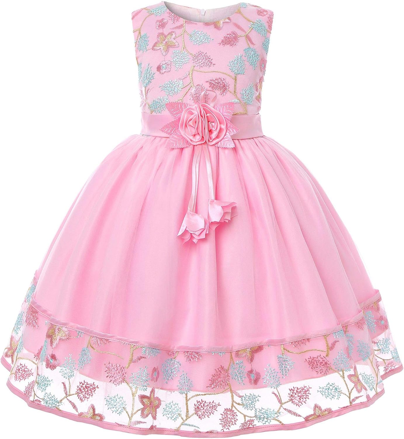 Azonee Elegant Princess Dress for Girls Age 5-6 – Light Purple Special Occasion Dress for Kids, Ideal for Birthday Party, Holiday, or Formal Events (130cm)