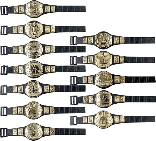 Miniatura 2 de Juego de 12 cinturones de campeonato de figuras de lucha libre para figuras de lucha [Serie 1]