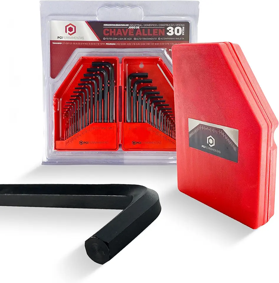 Kit 30 Chaves Allen Hexagonais Profissionais – Jogo Completo de Chaves Hexagonais
