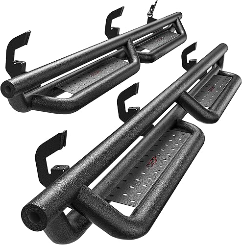 oEdRo Estribos de 6 pulgadas compatibles con SilveradoSierra 1500 Crew Cab 07-18 y 07-19 2500HD3500HD, rieles de escalones laterales atornillados,