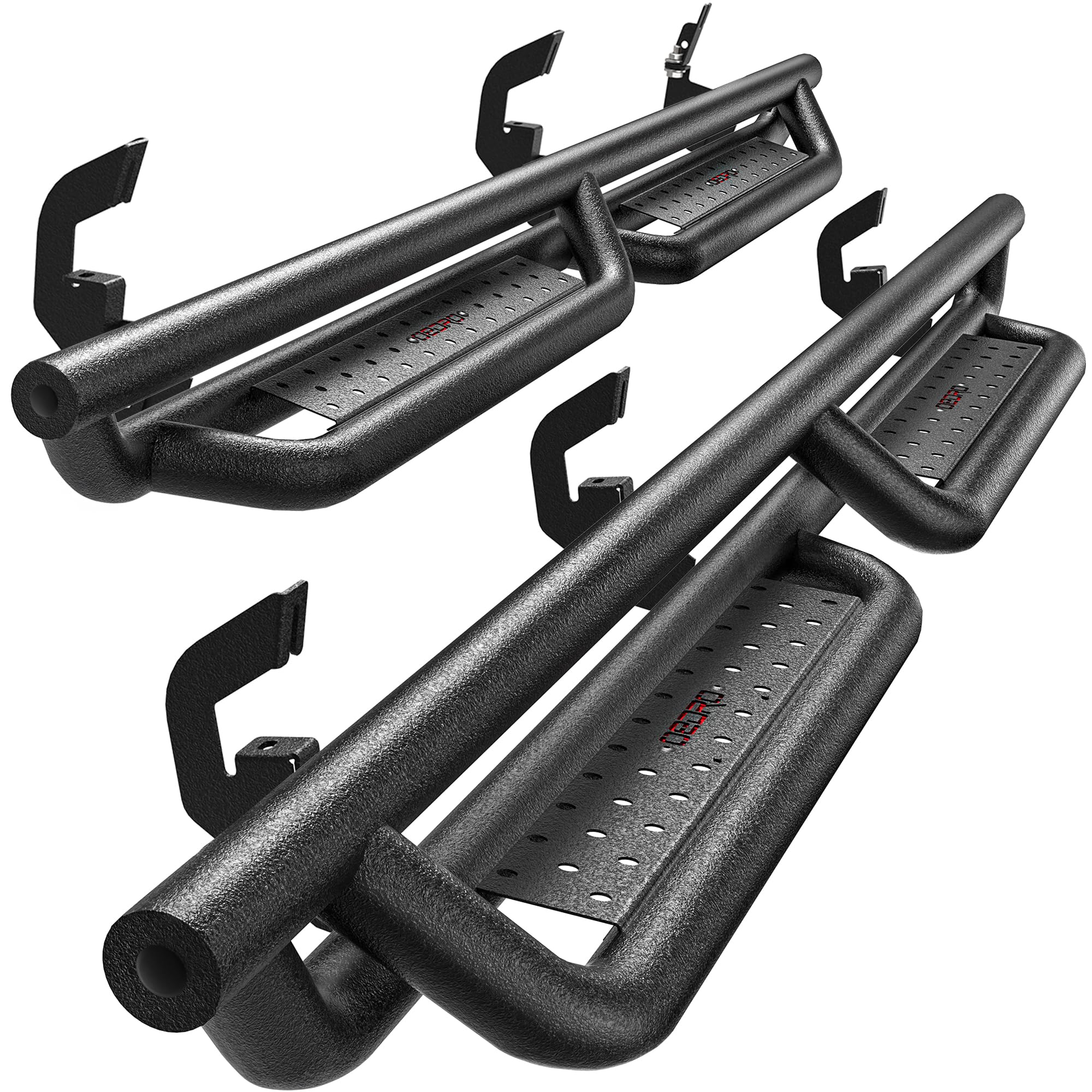 OEDRO 6'' Running Boards Compatible with 2007-2018 Chevy Silverado/GMC Sierra 1500 & 2007-2019 2500HD 3500HD Crew Cab, Bolt-on Drop Side Steps Rails, Black Powder Coated Nerf Bars (Incl. Diesel Model)