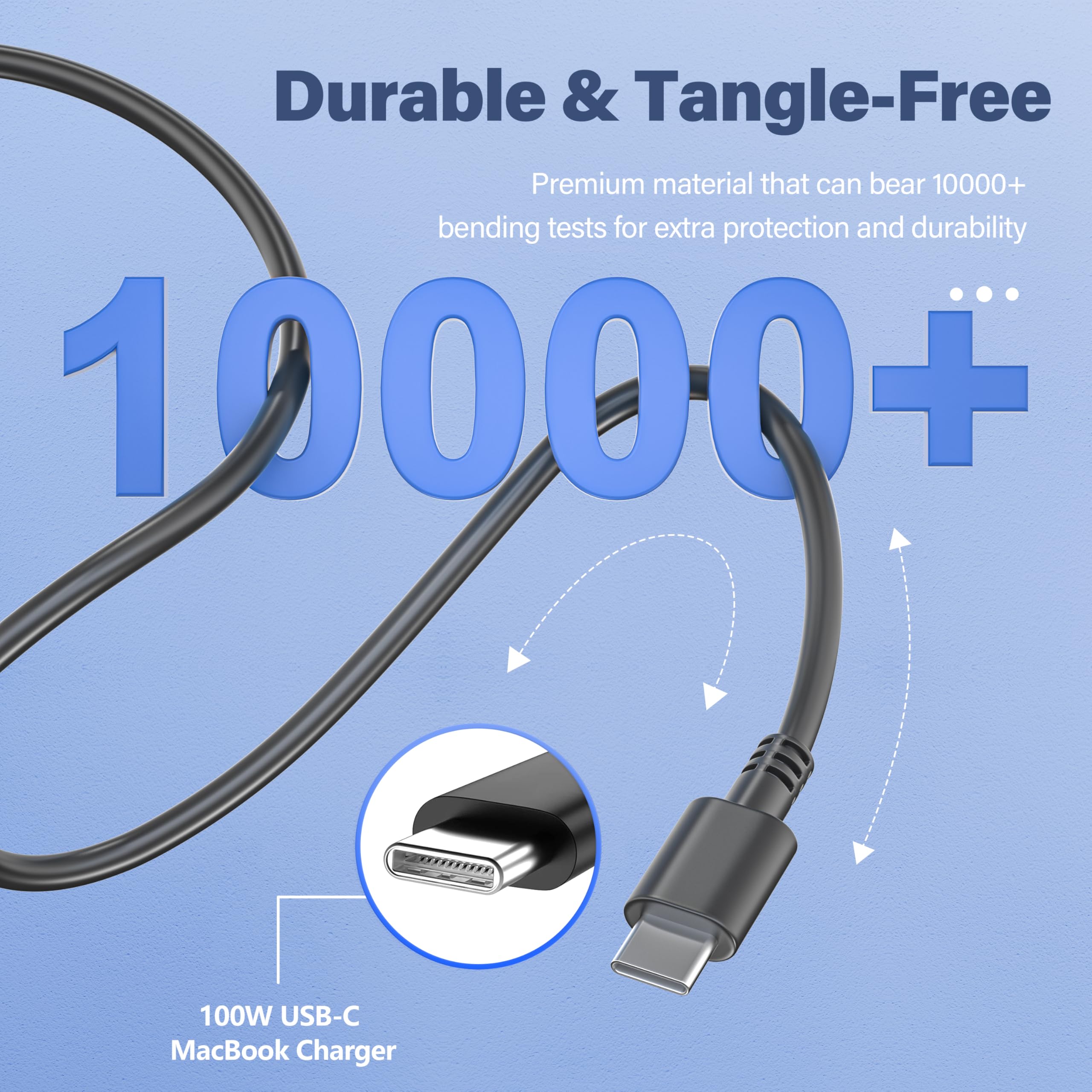 Caricatore USB-C 100W Universale Per Lenovo ThinkPad, Yoga, MacBook, HP, Dell E Molti Altri – Con Cavo Incluso - 4