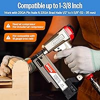 Vista 3 de meite MP635B Clavadora de Pines con 10000 clavos sin cabeza de 1 pulgada, Clavadora Neumática de Calibre 23, Pistola Neumática de Clavos sin Cabeza