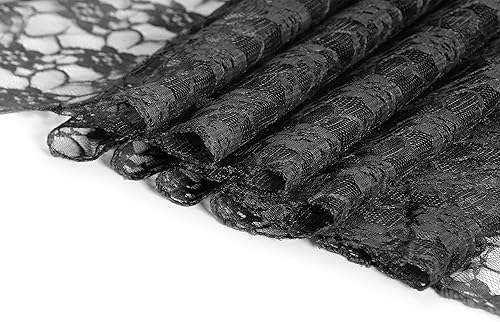 Miniatura 10 de MDS - Paquete de 10 yardas de tela de encaje Raschel sólida, perno de tela de encaje vintage para vestido de novia, moda, manualidades,