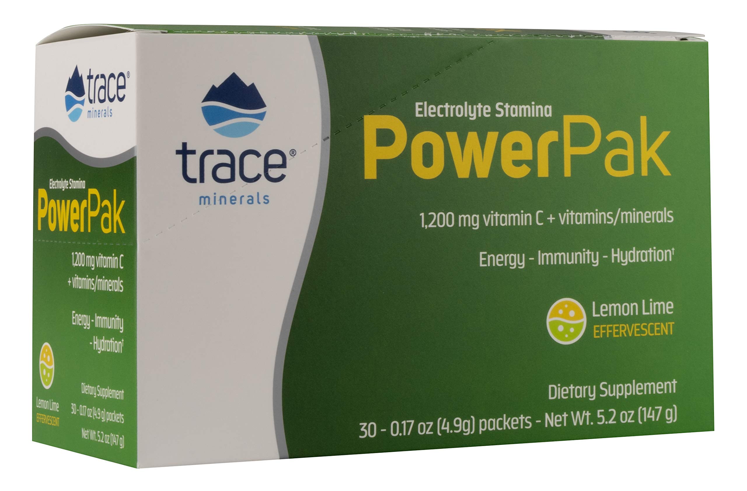 Trace minerals Lemon Lime Electrolyte PowerPak Pack 30 Sachets 147 g
