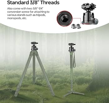 Amazon.com : Manbily Low Profile Ball Head, 44mm Tripod Head with