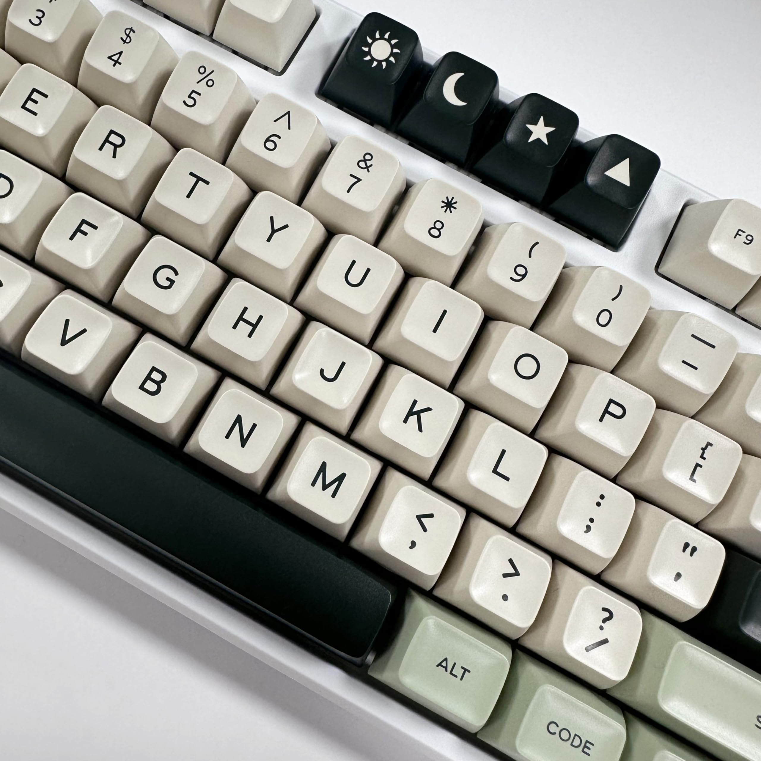 SOLIDEE PBT Double Shot SA Profile Keycaps 175 Klawisze,Keycapy niestandardowe,Grube keycapy PBT profil SA do przełączników Cherry MX do klawiatur mechanicznych,układami 60%65%75% TKL100%(Matcha)