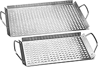 Vista 1 de Outset 76630 Rejilla superior de acero inoxidable para parrilla, juego de 2, 11"x7" y 11"x17