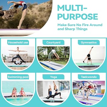 Inflatable Tumbling Gym Mat 10cm/20cm high 2M/3/4M/5M/6M/7M/8M/9M/10M/11M/12M Inflatable Air Gymnastics Mat Training Mats Gymnastics tumbling mat with Air Pump