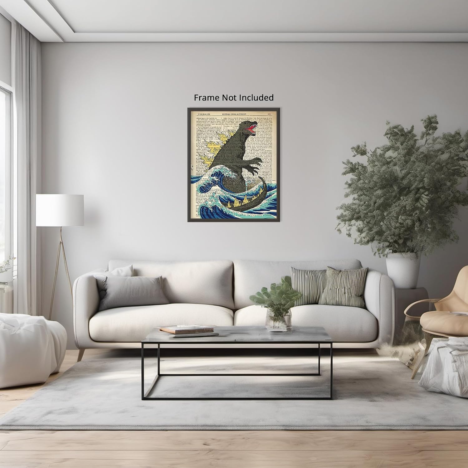 Posterizer 1 pcs - Godzilla Dictionary Poster - Great Wave Off Kanagawa - Abstract & Modern Art - Retro Art - Gift for movie lovers - Gift for Art Lovers - 08x10 unframed wall art image 4