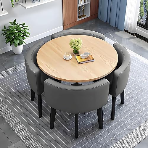 Miniatura 10 de YVYKFZD Mesa de club de sala de recepción de oficina, mesa de conferencias redonda, mesas y sillas de sala de conferencias, juego de mesa de comedor