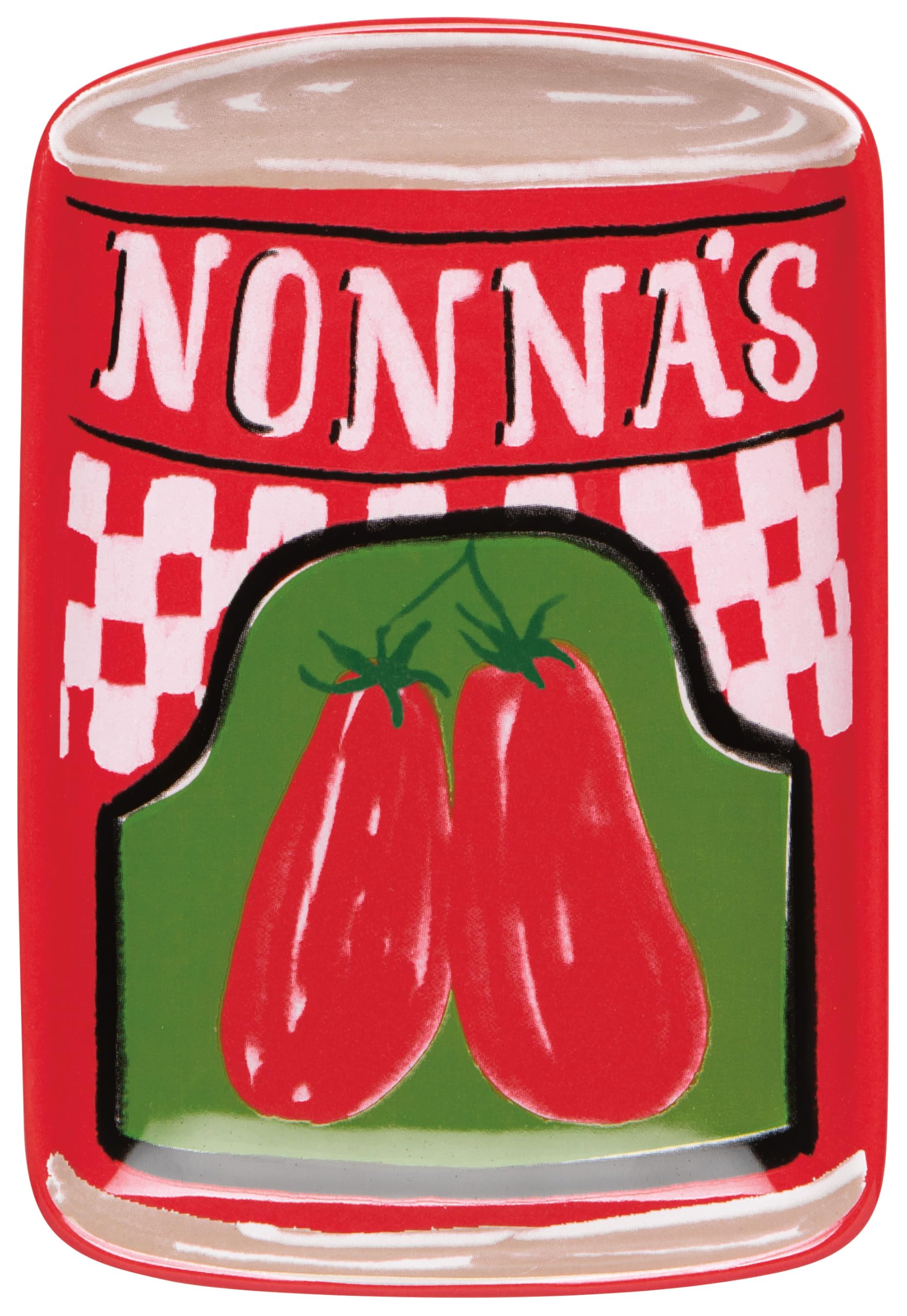 Now Designs Pomodori Shaped Dish, 100% Stoneware, W4.25 X L6.5in, Vintage-Inspired Tomato Design, Dishwasher & Microwave Safe