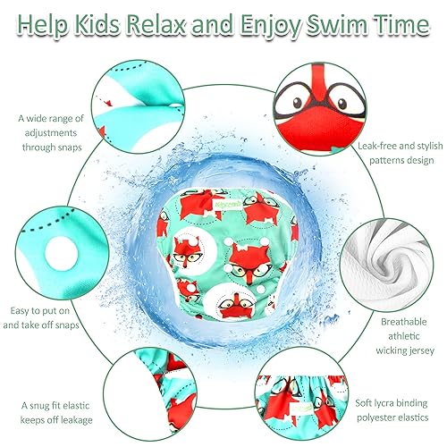 Miniatura 2 de Wegreeco - Pañal de natación reutilizable para bebés y niños pequeños, talla única