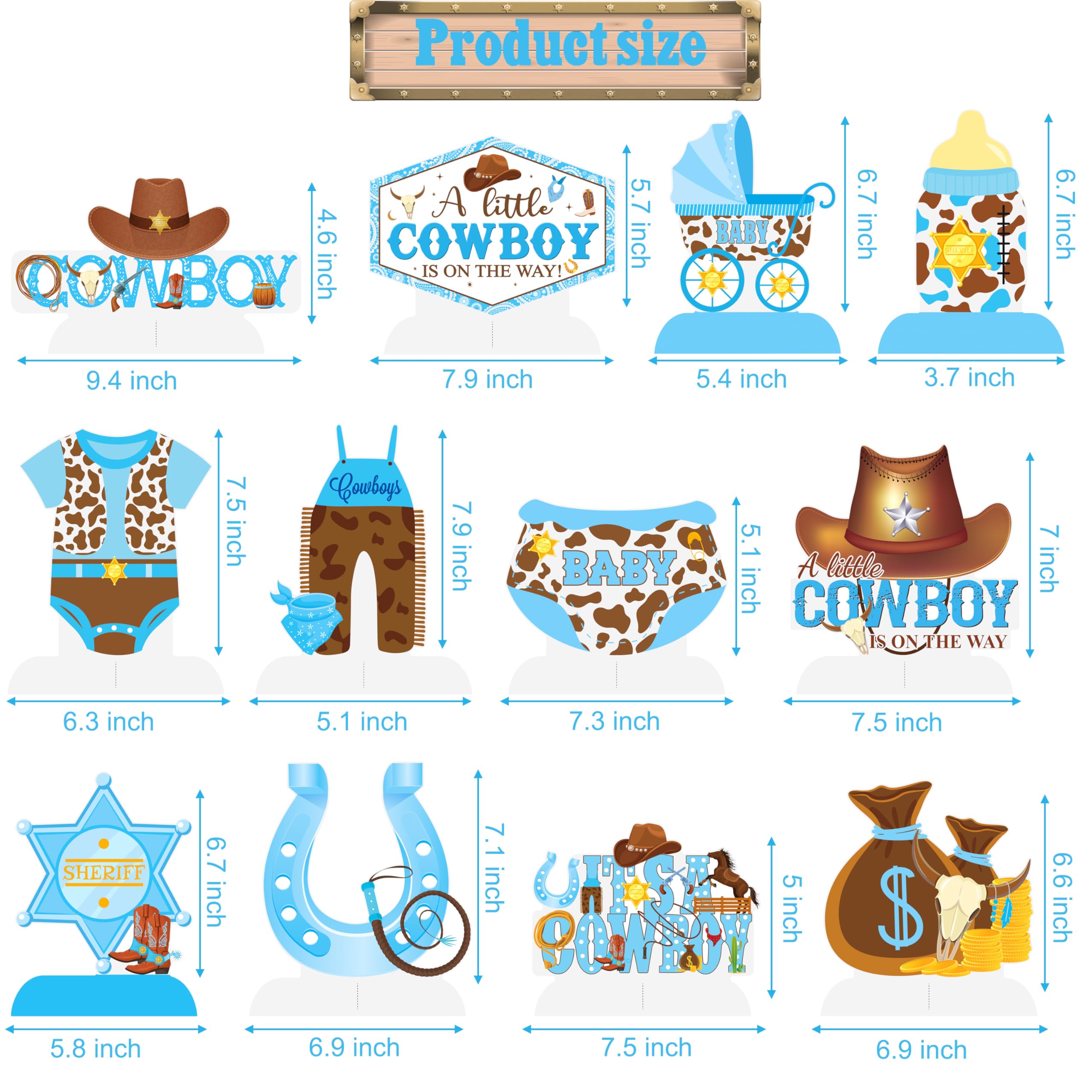 Cowboy Party Honeycomb Centerpieces 12Pcs A Little Cowboy Is On The Way Baby Shower Decorations Cowboy Party Table Decorations Little Cowboy Table Centerpieces for Western Themed Baby Shower Supplies