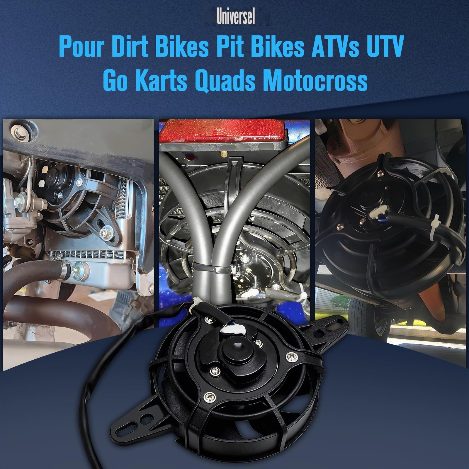Ventilateur Moto 12V 4 Pouces pour Moto Cross Pit Bike ATV Quad | Ventilateur 4 Pouces, Format Universel, Alimentation 12 V, Usage Moto Cross, Compatible avec Moto Cross, Pit Bike, ATV