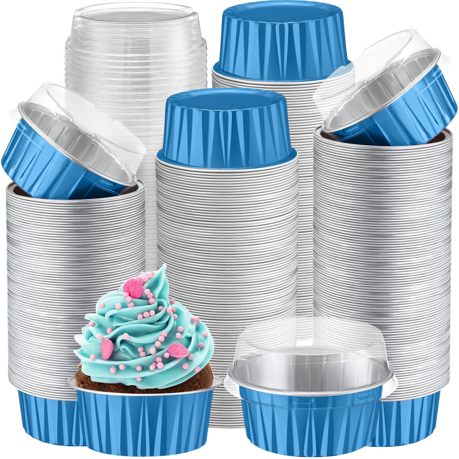 400 Pcs Aluminum Foil Baking Cups With Lids - 5 Oz Disposable Ramekins For Cupcakes, Desserts, Parties - View #11